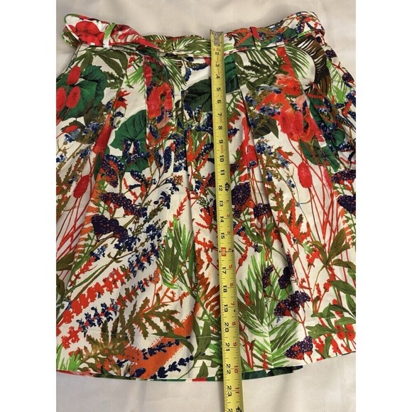 SOFT SURROUNDINGS ALine Skirt Size Large Petite Floral Tropical Pockets Belted - Picture 8 of 9